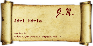 Jári Mária névjegykártya
